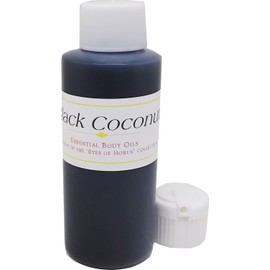 TCEShop Black Coconut Scented Body Oil Fragrance [Flip Cap - Dark Grey - 2 oz.] - ID#33025
