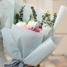 BBJ WRAPS Korean Style Flower Wrapping Paper Floral Bouquet Gift Packaging Supplies Multi Colors 20 Counts (D Blue)