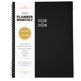 Monthly Planner 2026-2028 - 2026-2028 Monthly Planner, 24 Months, 9'' x 11'', JUL. 2026 - JUN. 2028 with Inner Pocket, Coated Tabs