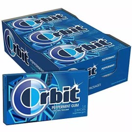 Orbit Wrigley's Orbit Gum, Peppermint, 14 count, (Pack of 12)