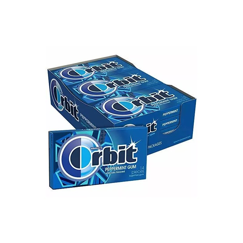 Orbit Wrigley's Orbit Gum, Peppermint, 14 count, (Pack of 12)