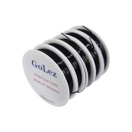 GLZ 0.6mm Elastic String Strect Bead Jewelry Cord for Necklace Bracelet Beading Thread Black Color 15 Meter 5 Pcs