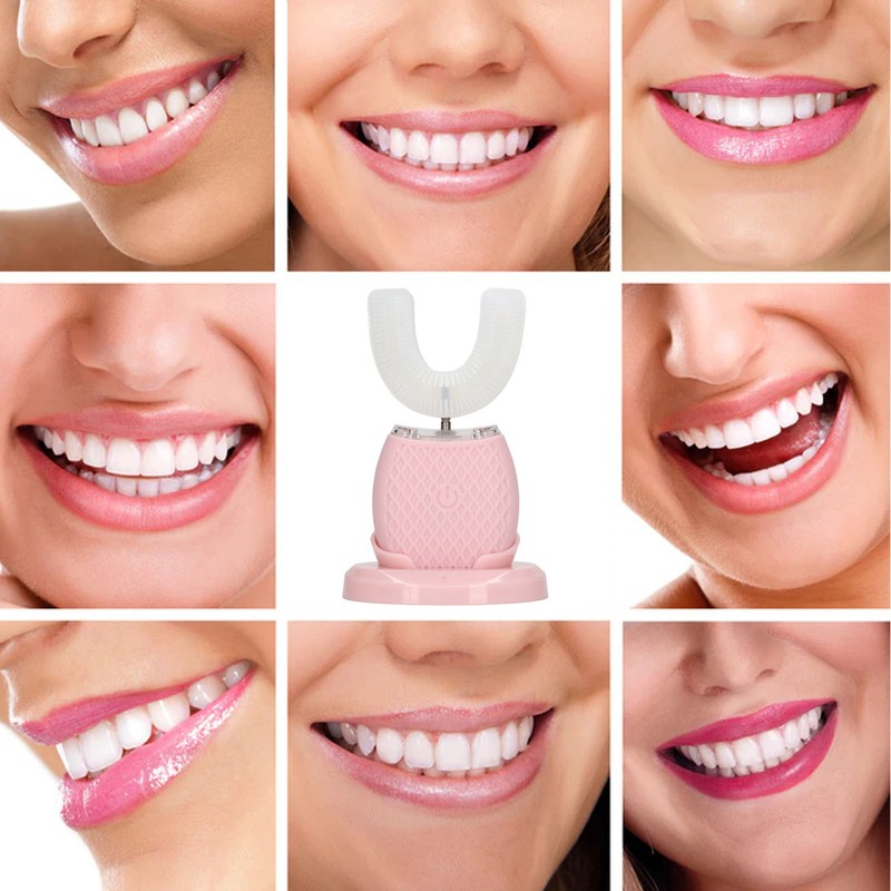 Electric Toothbrush IPX7 Waterproof U Shape Massage Ultrasonic Toothbrush with