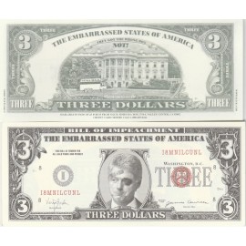 Bill Clinton Black Eye $3 Dollars Novelty Bill Slick Times Funny-Money 1996 New