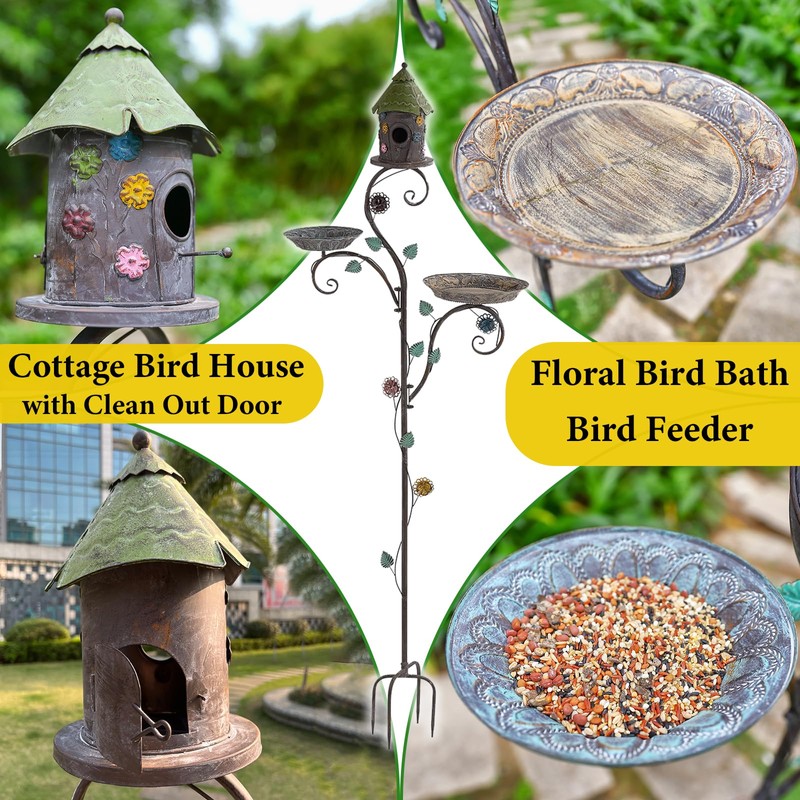 Aifeorzo 71" H Bird Baths for Outdoors, Bird Baths and