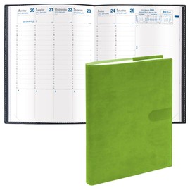 Quo Vadis 2026 Trinote - Weekly Planner - 13 Months, Dec. to Dec. - 7 x 9 3/8" - Smooth Faux Suede Texas Bamboo Green Cover - Productivity Appointment Planner