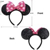 DRESHOW Mouse Ears Bow Headbands Glitter Party Decoration Cosplay Costume