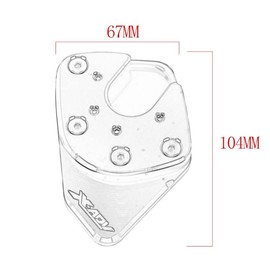 Delaman Motorcycle Anti-Slip Side Stand Pad, Kickstand Extension Pad Enlarge Compatible with Honda NC750X 17-18 (Color : Gray)