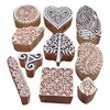 Royal Kraft Assorted Wooden Block Printing Stamps (Set of 10)