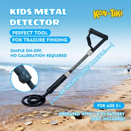 Kids Metal Detector with Sound & LED Alerts, 75" Long Lightweight Beginner Metal Detector for Kids, Treasure Finder, Easy Screen-Free Operation, Beach & Outdoor STEM Toy Gift for Boys & Girls Age 5+