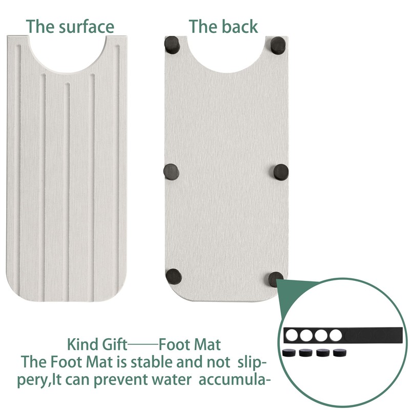 Tapete para llave para lavabo de baño (17 pulgadas, gris