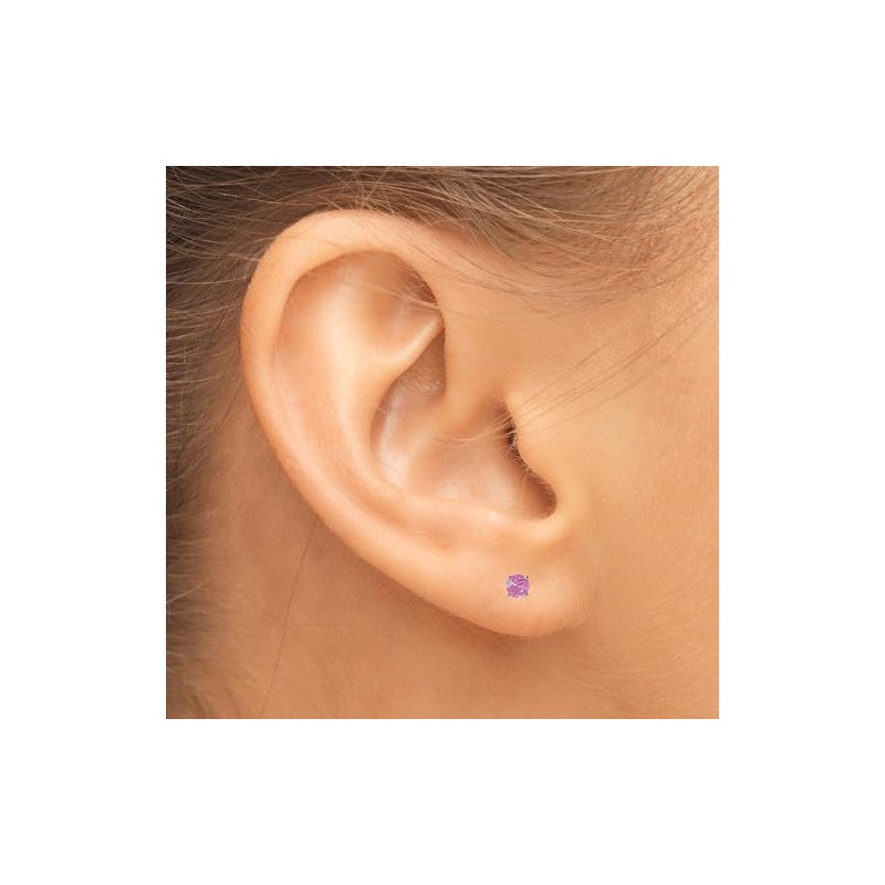 Franki Baker Tiny Natural Pink Round Sapphire Gemstone & Sterling