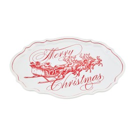 Mud Pie Toile PLATTERS & Trays, 11 1/2" x 16", RED