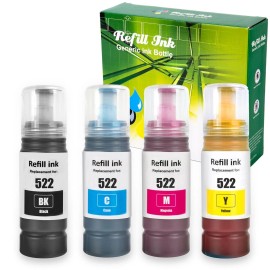 For Epson 4x Botella Recarga De Tinta COMPATIBLE CON Epson 522 T522 Ecotank ET-4800 4700