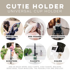 (Taupe) - Ryan & Rose Cutie Holder Universal Stroller Cup Holder (Taupe)