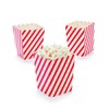 Paper Mini 4" Red and White Striped Popcorn Boxes 24