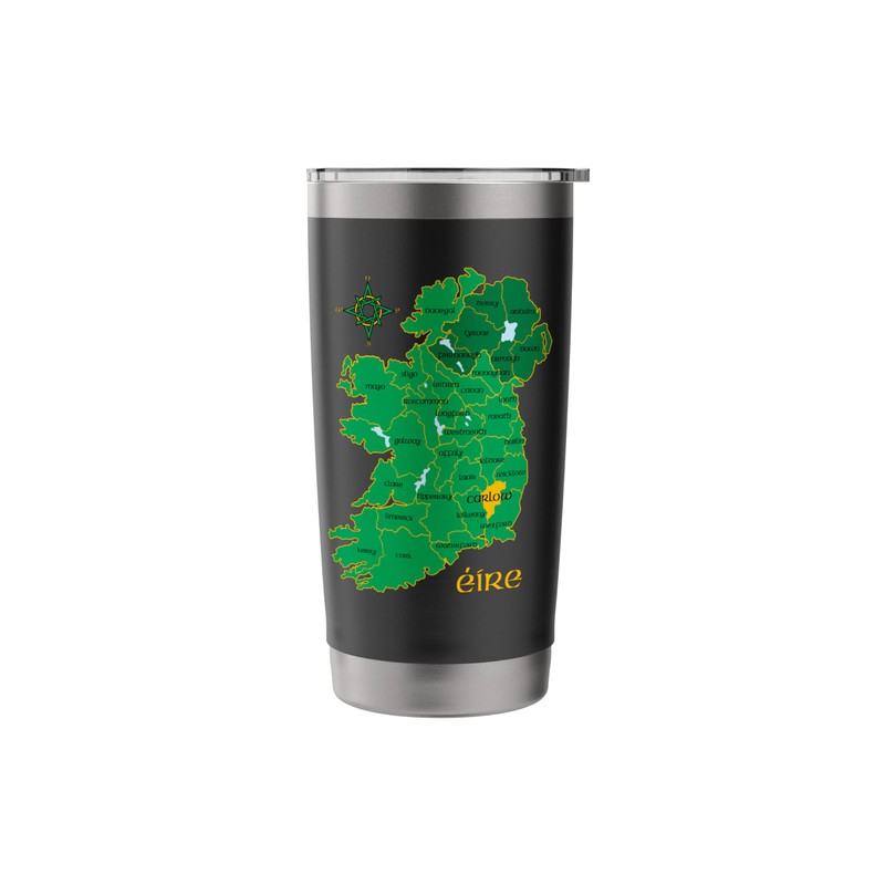 Carlow Ireland Eire Irish Travel Guide Map Stainless Steel Insulated