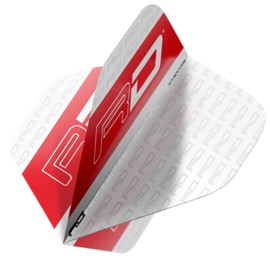 Hardcore XT White and Red RD Logo Extra Thick Standard Dart Flights - (4 Sets per Pack)