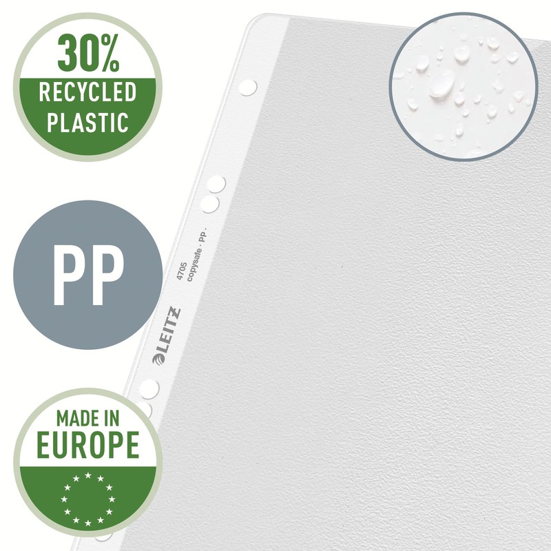 leitz Esselte Heavy Duty Plastic Sleeves-a5-Grained Plastic