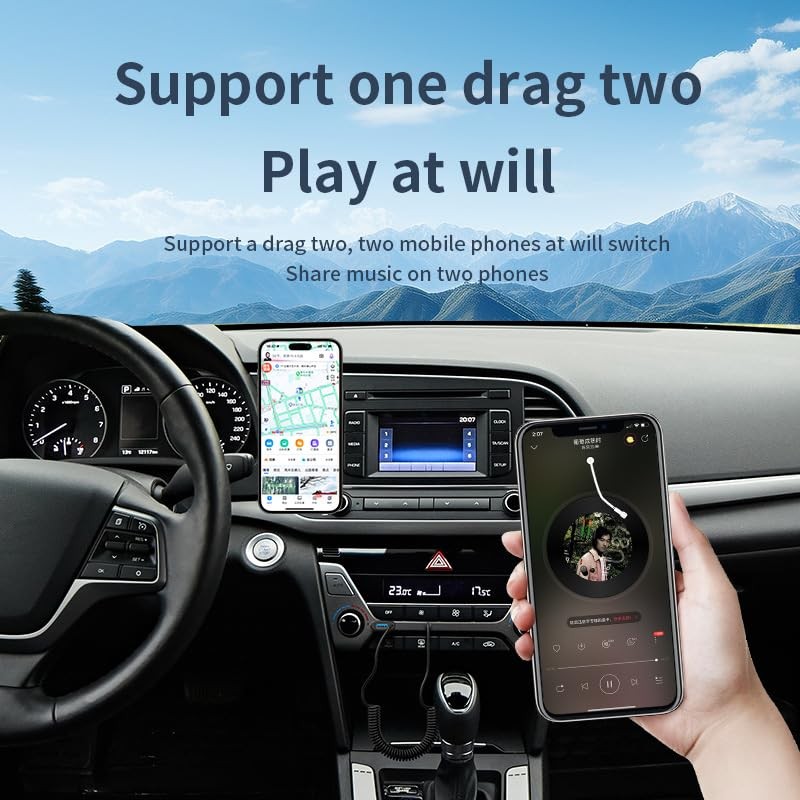 Bluetooth 5.4 Car Audio Adapter 3.5 mm AUX Plug RX
