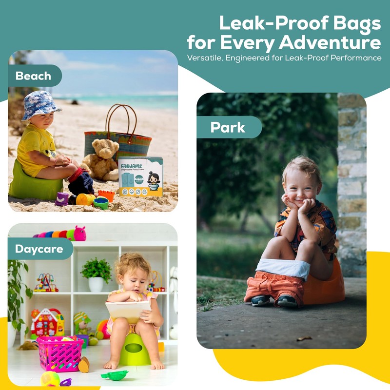 [80 Count] Potty Bags for Portable Toilet - OK Compost
