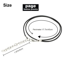 1pc Necklace 18"+ 2" Leather* Cord Chain Braided Rope w/ Clasps For Your Pendant