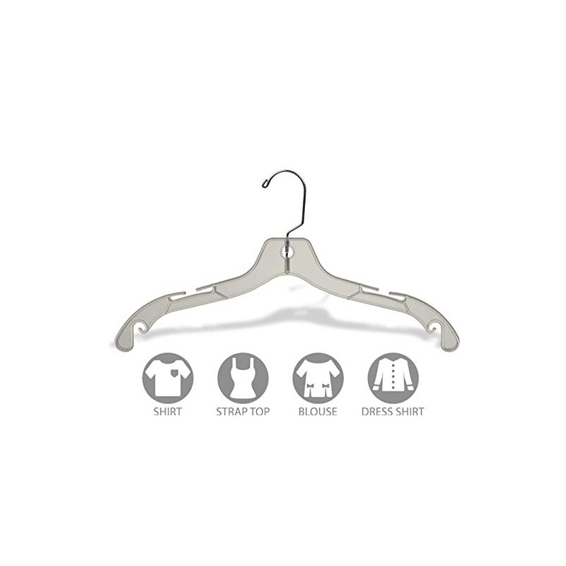 Extra Strong Clear Plastic Top Hanger with Notches and Swivel