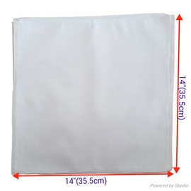 Men's Soft Handkerchiefs, Pure White Classic Hankie Pack of 5, 35% Cotton, 65% Polyester, Size of 36 x 36 cm