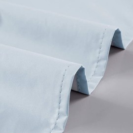 2pc 100% Blackout Rod Pocket Thermal Insulated Window Treatment Curtain Panels Set, 52" Wide x 45" Long, Light Blue