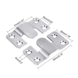 Dairzitv 54*30 mm Flush Mount Bracket, Interlocking Photo Frame Hook, Heavy Duty Picture Hanger Z Clip Bracket for Large Picture Display Art Gallery Wall Mount Hardware 20 PCS