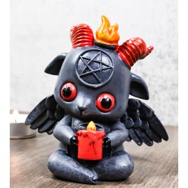 Wicca Occult Pentagram Baphy The Sabbatic Baby Goat Baphomet Ritual Figurine