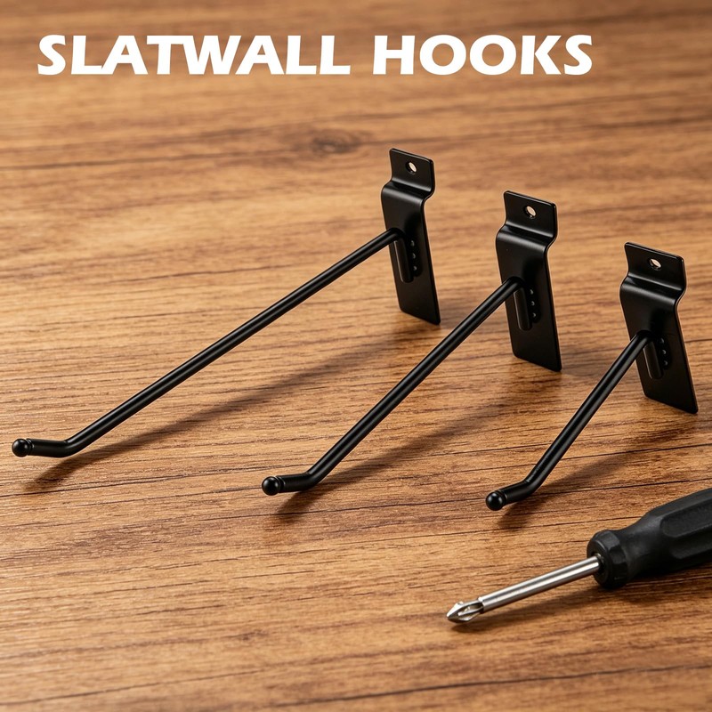 Patioer 36 Pack Slatwall Hooks Assortment, 4/6/8 Inch Heavy Duty