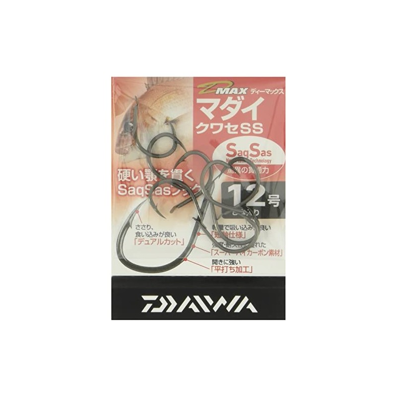ダイワ(DAIWA) マダイ用 釣り針 フック 9号 マダイクワセ サクサス D-MAX