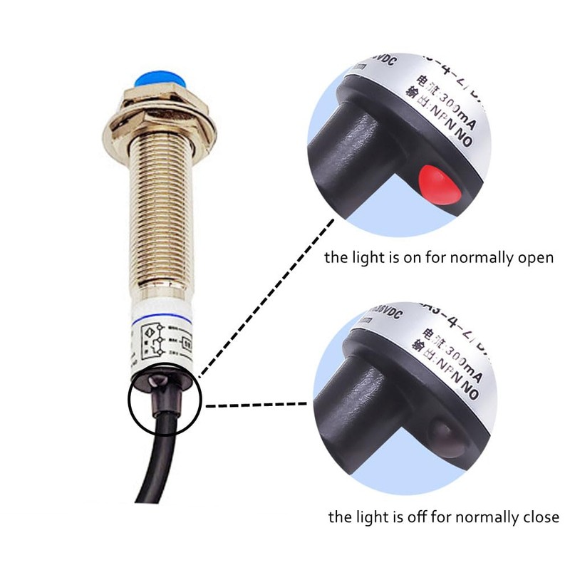 Haldzemo M12 Inductive Proximity Sensor LJ12A3-4-Z/AX Normally Close Detection Approach