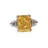 Psiroy Women's 925 Sterling Silver Plated Emerald Cut Simulated Citrine