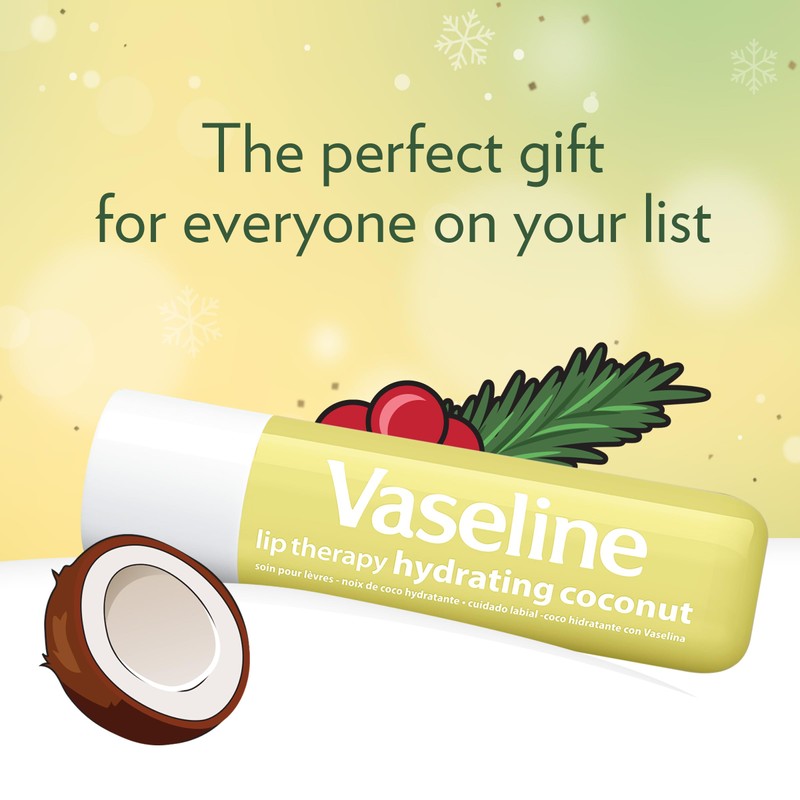 Vaseline Lip Therapy Holiday Edition Coconut Macaroon, Refreshing Hydration with
