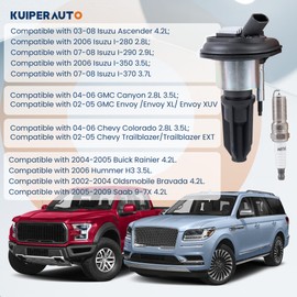 KUIPERAUTO Set of 6 Ignition Coils and Spark Plugs set Compatible for GMC Canyon UF303 19300921