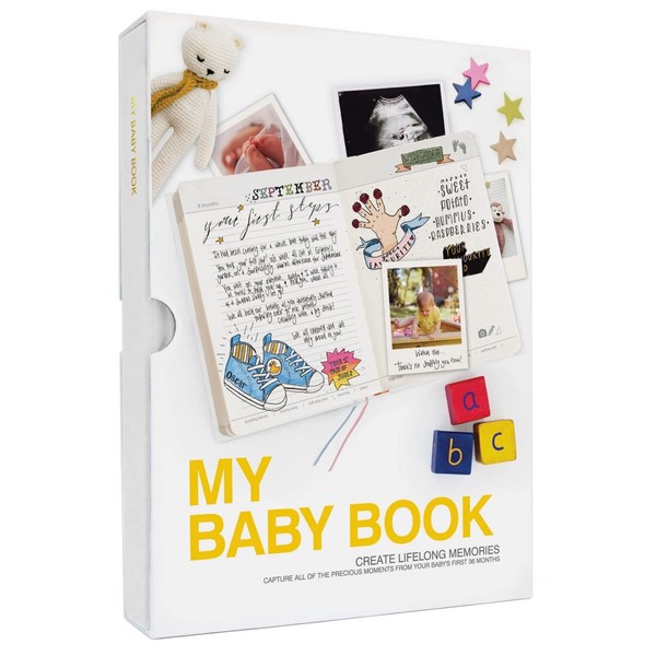 Suck UK Baby Journal Baby Book Journal & Memory Book Baby Shower Gifts Or Mum to Be Gifts My Pregnancy Journal & Personalised Notebook Includes Baby Photo Albums & Milestones Daily Journal
