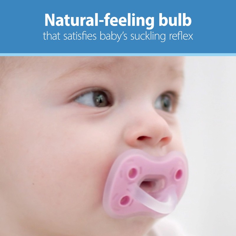 Dr. Brown's Advantage One-Piece Silicone Baby Pacifier, Fully Symmetrical Soother,