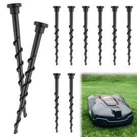 10Pcs Lawn Mower Charging Station Screws, Compatible with Husqvarna Automower 105, 305, 308, 14cm Length for Secure Ground Installation, Garden Tools, Black