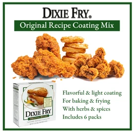 Dixie Fry 10-Ounce Original Recipe Coating Mix for Fried Chicken, Pork Chops, & Seafood (Pack of 6)