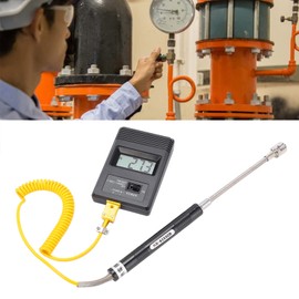 Digital Thermometer LCD Display Type K Sensor -50 to 500℃ External Probe Temperature Meter for Gas Liquid Semi-Solid Measurement