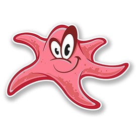 2 x 10cm Star Fish Vinyl Sticker Decal Laptop Skate Surf Starfish Dive Sea #6798 (10cm Wide x 7cm Tall)