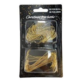 Pinnacle Peak Trading Company 150 Piece Large and Small Gold Metal Christmas Tree Ornament Hooks