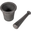 Cast Iron Mortar Pestle Tool Set Rock-Ore Crusher Grinder Large