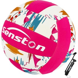 Senston Volleyball Size 5 with Pump, Lightweight Beach Volleyball, Pink