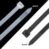200 Pack of White Cable Ties, 200mm x 3.6mm, 8"