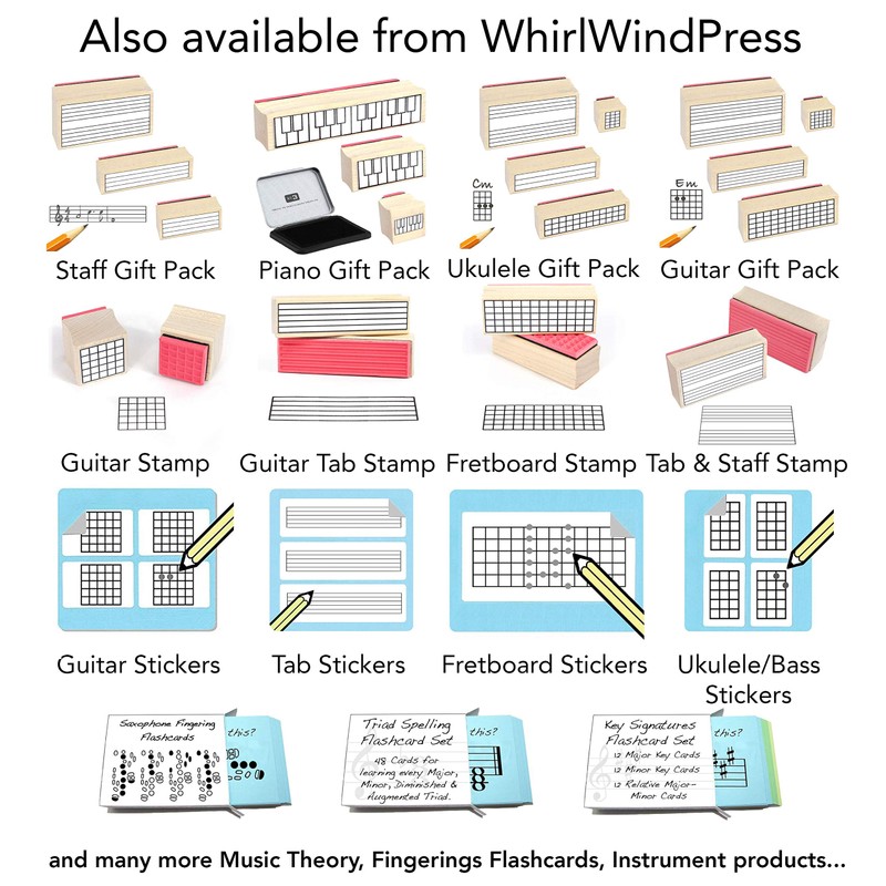 Large Music Staff Rubber Stamp