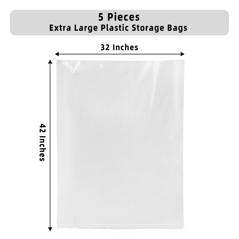 32x42 Inches Large Clear Plastic Storage Bags,Big Gaint Jumbo Huge
