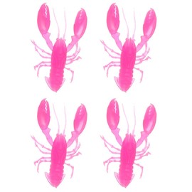 4PCS Soft Fishing Lures Crawfish Worms Lures Minnow Bass Swimbait Fishing Jigs for Trout Crappie for Saltwater Freshwater (Pink)